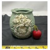 Wedgwood-inspired green Jasperware pottery jar