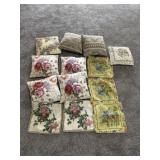 Embroidered throw pillows