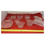 Indiana Glass open sugar bowl, butter dishes and