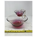 Indiana chip and dip glass set.