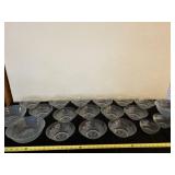 Weavetex pattern Indiana Glass bowls with smaller