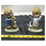 set of vintage porcelain figurines manufactured