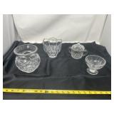 cut glass pieces, likely featuring diamond or