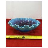 Jefferson Blue Opalescent meander pattern bowl.