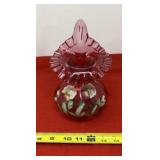 Hand painted Fenton art glass cranberry Jack in