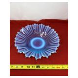 Fostoria Heirloom blue opalescent bowl.