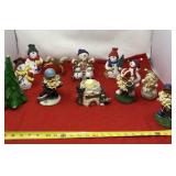 Snowman, Christmas tree and candle holder