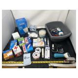 Bandaids and BP cuff, nail nippers, buffers,