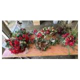 Christmas wreeths and flower pots