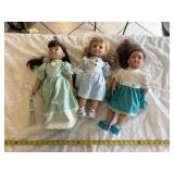 three collectible dolls