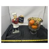 polyresin chef figurine wine bottle holder