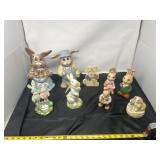 vintage-style ceramic or resin Easter bunny