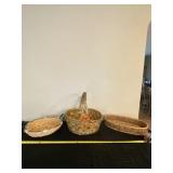 Three wood baskets.