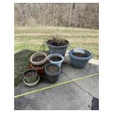 All resin and plastic planters