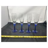 flutes feature a distinct cobalt blue stem and