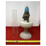 Aladdin Model A oil lamp with clear grass shade.