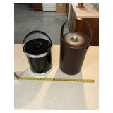 Black and brown ice chests