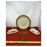 Mikass whole wheat plate and butter dishes with