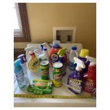 Tide, bleach, Kaboom and all cleavers on dryer.