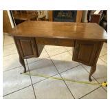 Vintage oak pedestal writing desk missing middle