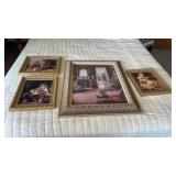 Framed wall, art, tea, time, sewing lesson,