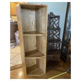 Two Corner wood shelves.