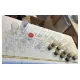 Variety of drinking glasses and shot