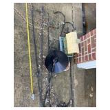 Bird house and shepherd hooks.