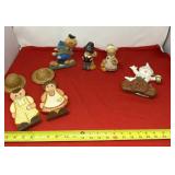 Ceramic and wood Fall figurines.