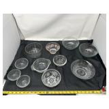 Various decorative glass bowls