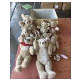 collection of vintage jointed teddy bears and