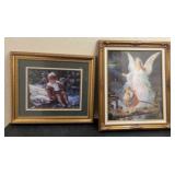 Framed guardian angel 16 x 20 and going fishing