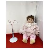 Virginia Turner vinyl doll with stand.