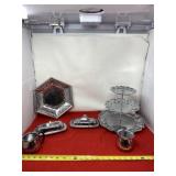 Sunbeam creamer and sugar containers, butter