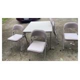 Costco card table and Medco cushion fold up