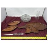 modern mahogany wood serving trays, often