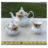 Royal Albert bone china Tea Pot and Cream Sugar