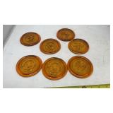 vintage Blenko amber glass coasters or