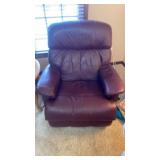 Burgundy, leather La-Z-Boy rocker recliner