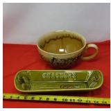 Ceramic Pretzel  Bowl & Cracker Platter ISA