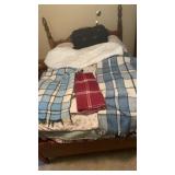 Throw blankets suitcase, and bed, protector queen