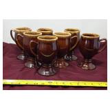 Hull pottery brown drip mugs