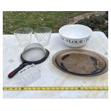 household and kitchen items, including a white