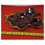 Hull Pottery Brown Drip Edge Large Leaf Shaped