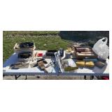 Painting supplies sponges, paint brushes, buckets