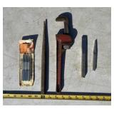 hand tools, including a 10-inch Fuller