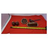 Hull Brown Drip Spoon Rest, Butter Dish S&