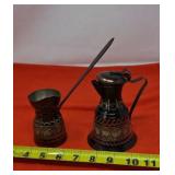 Etched Copper Artisan Hand Made Flowers Coffee