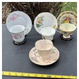 Tea cups with plates, Lefton, Aynsely, Royal Dover