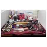 Kitchen utensils  Emeril  knives, chip clips,